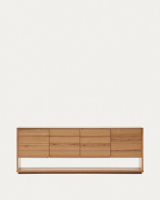 Aparador Alguema 4 portes en xapa de roure amb acabat natural 200 x 74 cm