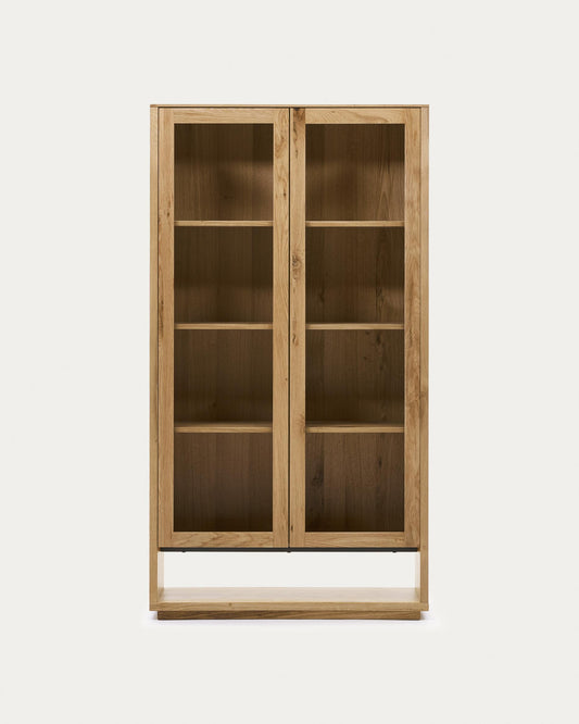 Vitrina Alguema de xapa en roure amb acabat natural 100 x 185 cm
