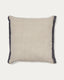 Housse de coussin Suerta 100 % lin beige et bleue 50 x 50 cm