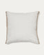 Housse de coussin Suerta 100 % lin blanche et beige 50 x 50 cm