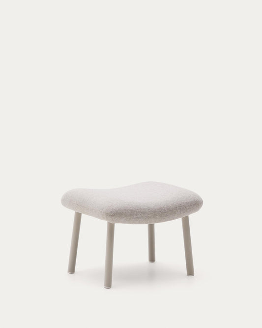 Repose-pieds Inari beige et acier finition peinte beige 60 x 50 cm FSC Mix Credit