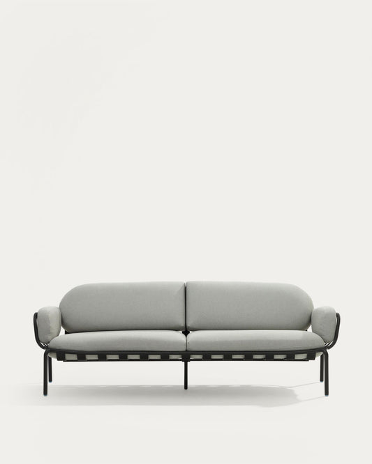 Sofà 3 places d'exterior Joncols d'alumini amb acabat pintat gris 224 cm
