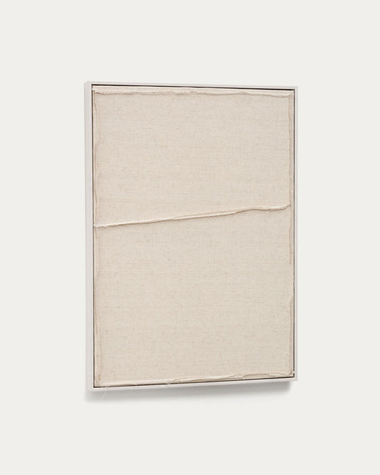 Cuadro Maha blanco con línea horizontal 52 x 72 cm