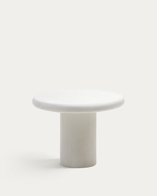 Taula rodona Addaia de ciment blanc Ø90 cm