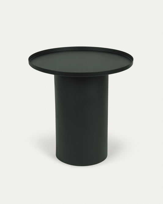 Taula auxiliar rodona Fleksa de metall verd fosc Ø 45 cm
