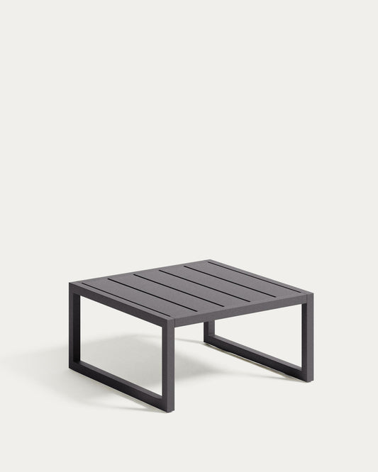 Taula auxiliar 100% exterior Comova d'alumini negre 60 x 60 cm