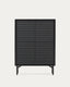 Aparador alt Lenon 4 portes fusta massissa i xapa roure negre 105x144 cm FSC Mix Credit