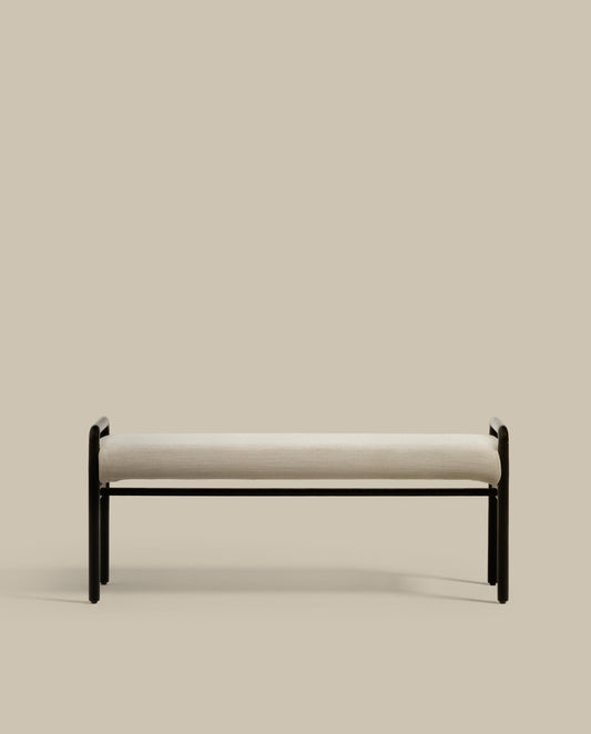 Banc desenfundable Macaret de fusta massissa de roure acabat negre 120 cm FSC Mix Credit