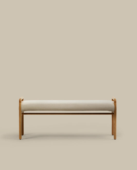 Banc desenfundable Macaret de fusta massissa de roure acabat natural 120 cm FSC Mix Credit