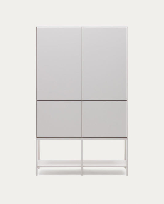 Buffet haut Vedrana 4 portes DM laqué blanc 97,5 x 160 cm