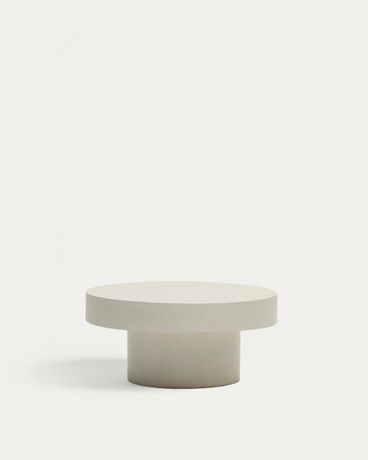 Taula de centre rodona Aiguablava de ciment blanc Ø 66 cm