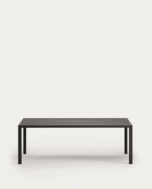 Taula d'exterior Culip d'alumini amb acabat gris 220 x 100 cm