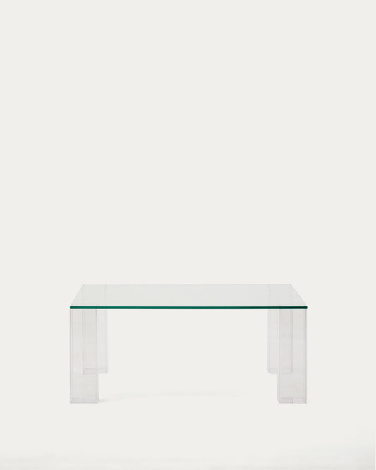 Taula auxiliar Adularia de vidre temperat transparent 85 x 85 cm