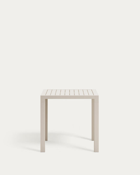 Taula d'exterior Culip d'alumini amb acabat blanc 77 x 77 cm
