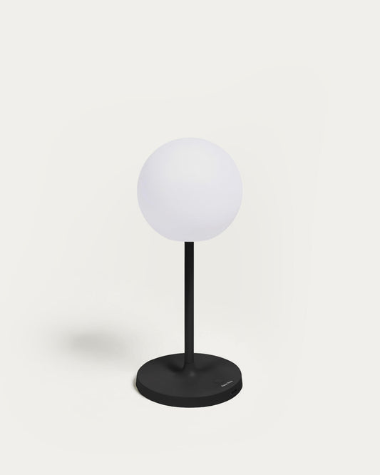 Llum de taula d'exterior Dinesh d'alumini negre 40 cm