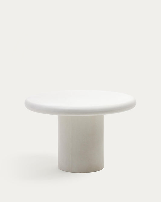Taula rodona Addaia de ciment blanc Ø120 cm