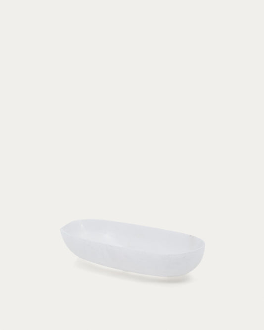 Bandeja Eval de alabastro blanco