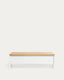 Taula de centre elevable Abilen de xapa de roure i lacat blanc 110 x 60 cm FSC 100%