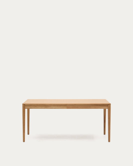 Taula extensible Lenon xapa i fusta massissa de roure FSC MIX Credit natural 160( 200) x 90 cm