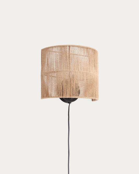 Aplic de paret Canar de jute amb acabat natural