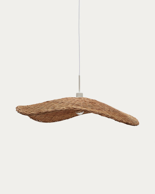 Pantalla per a llum de sostre Bisbal de rotang amb acabat natural Ø 80 cm