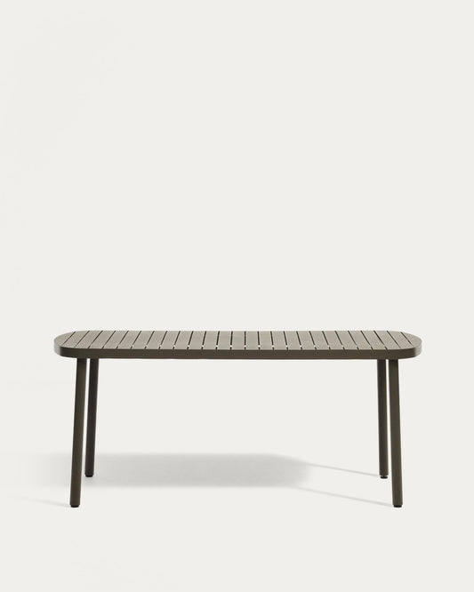 Table de jardin Joncols en aluminium finition peinture verte 180 x 90 cm