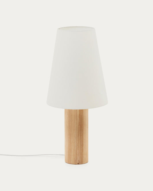 Llum de peu Marga de fusta massissa amb acabat natural