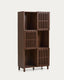 Prestatgeria Beyla de xapa i fusta massissa de freixe amb acabat en to noguera 84,5x170 cm FSC 100%
