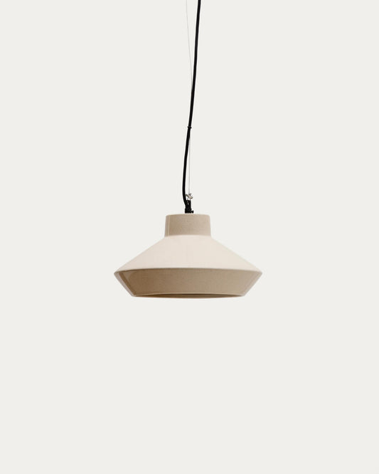 Lámpara de techo Portol de cerámica beige