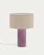 Lampe de table Toneric en céramique avec finition lilas et coton