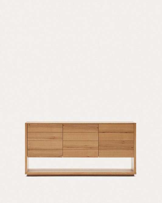 Aparador Alguema 3 portes en xapa de roure amb acabat natural 151 x 73 cm