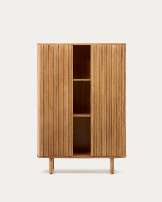 Aparador alt Mailen 2 portes en xapa de freixe amb acabat natural 110 x 160 cm