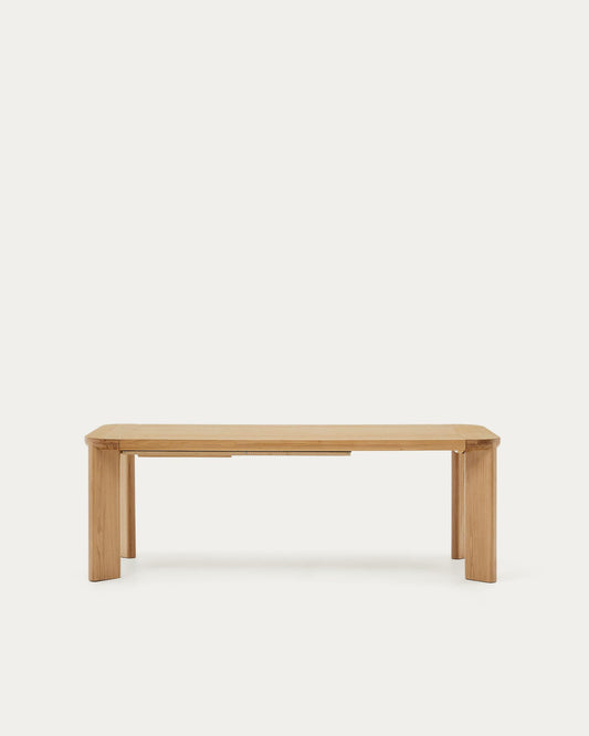 Taula extensible Jondal de fusta massissa i xapa de roure FSC 100%, 200 (286) x 100 cm
