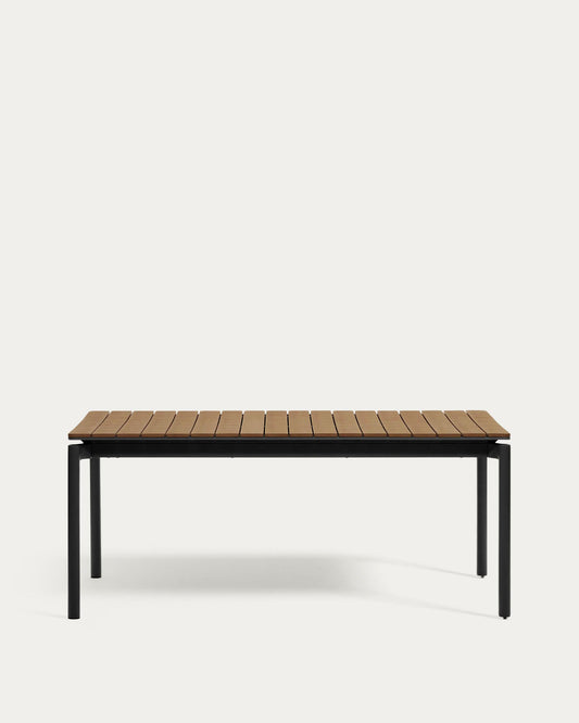 Taula extensible d'exterior Canyelles de polifusta i alumini negre mat 180 (240) x 100 cm