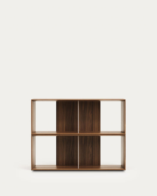 Conjunt Litto de 2 prestatgeries modulars de xapa de noguera 101 x 76 cm