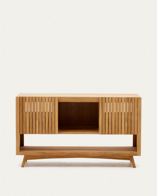 Meuble de salle de bain Kuveni en bois de teck finition naturelle 140 x 50 cm