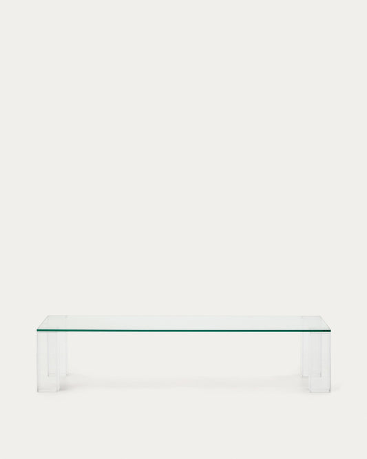 Taula de centre Adularia de vidre temperat transparent 140 x 60 cm