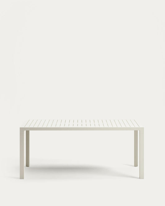 Taula d'exterior Culip d'alumini amb acabat blanc 180 x 90 cm