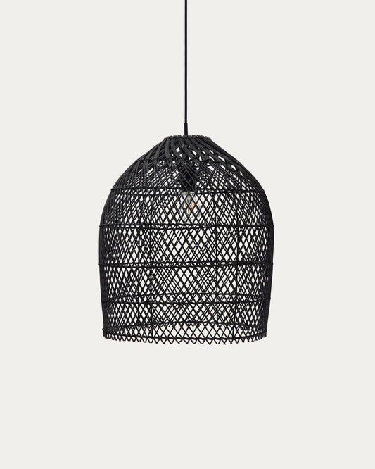 Pantalla per a llum de sostre Domitila de rotang amb acabat pintat negre Ø 44 cm