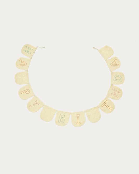 Garlanda amb banderoles Vilka 100% cotó blanc i groc 250 cm