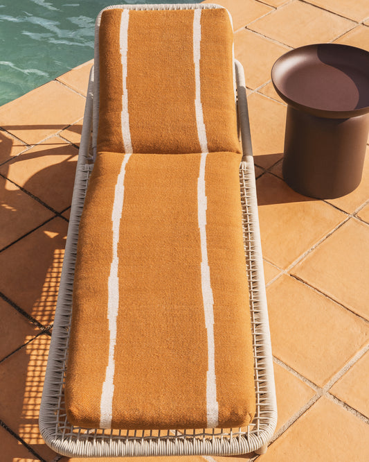 Coixí per a gandula Daila amb gràfic Ikat 100% PET taronja 50 x 175 cm