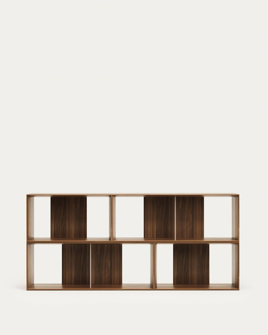 Conjunt Litto de 4 prestatgeries modulars de xapa de noguera 168 x 76 cm