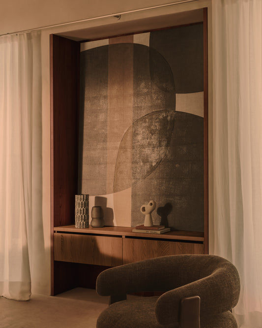 Lienzo abstracto Tonol marrón 180 x 140 cm