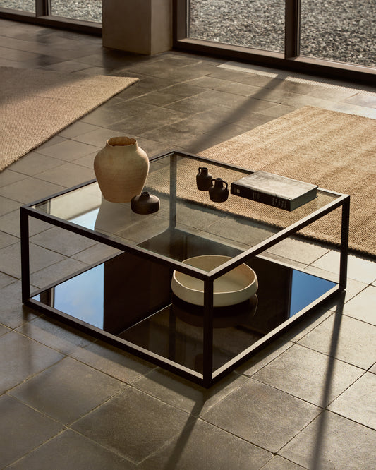 Taula de centre quadrada Blackhill 80 x 80 cm negre