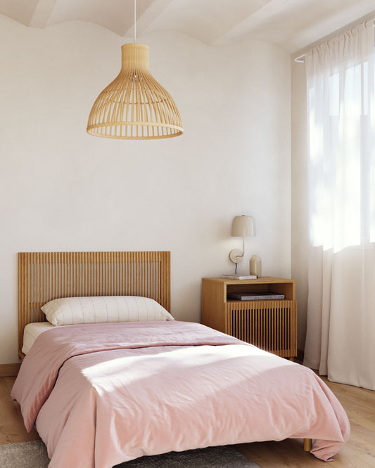 Llit Anielle de fusta massissa de freixe per a matalàs de 90 x 200 cm