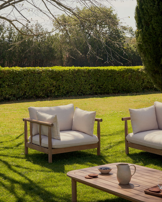 Fauteuil Sacova en bois d'eucalyptus