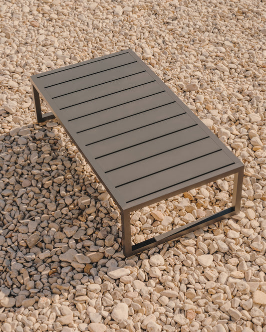 Taula de centre 100% exterior Comova d'alumini negre 60 x 114 cm