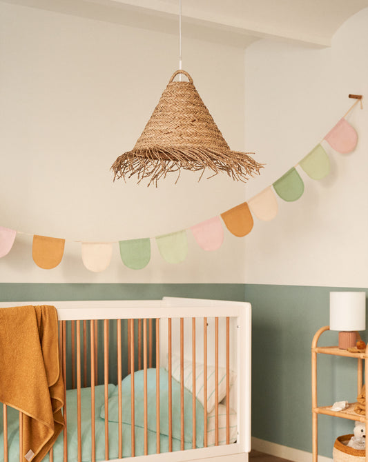 Pantalla per a llum de sostre Fonteta de fibres naturals amb acabat natural Ø 40 cm