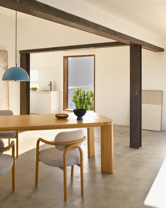Taula extensible Jondal de fusta massissa i xapa de roure FSC 100%, 240 (320) x 100 cm