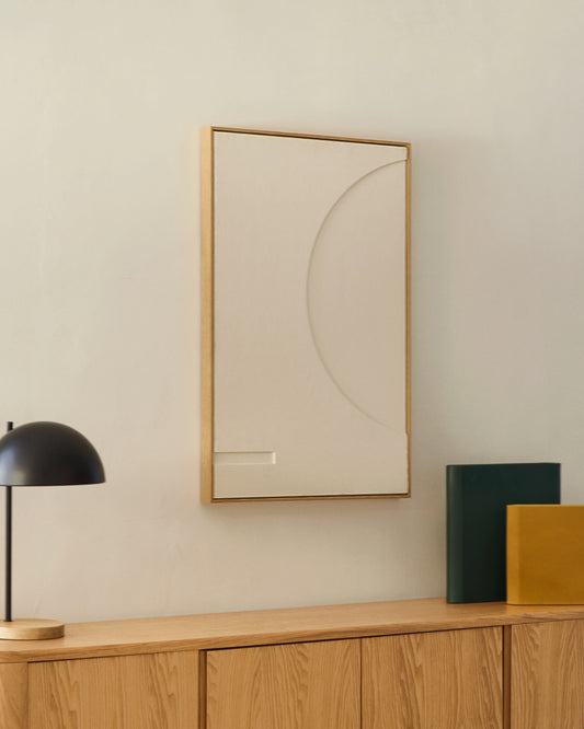 Cuadro Sefri con formas geométricas circulares blanco 60 x 90 cm